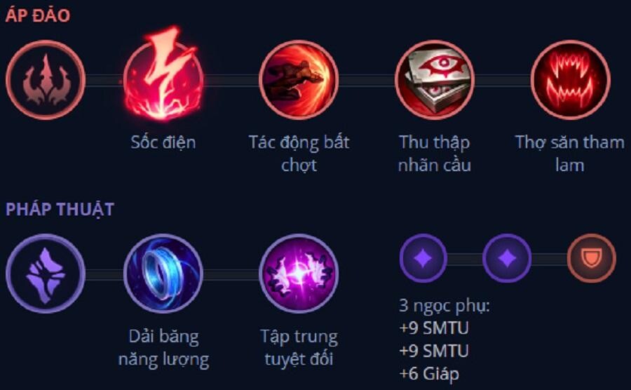 Dựa vào bảng ngọc và phép bổ trợ để khắc chế Ezreal